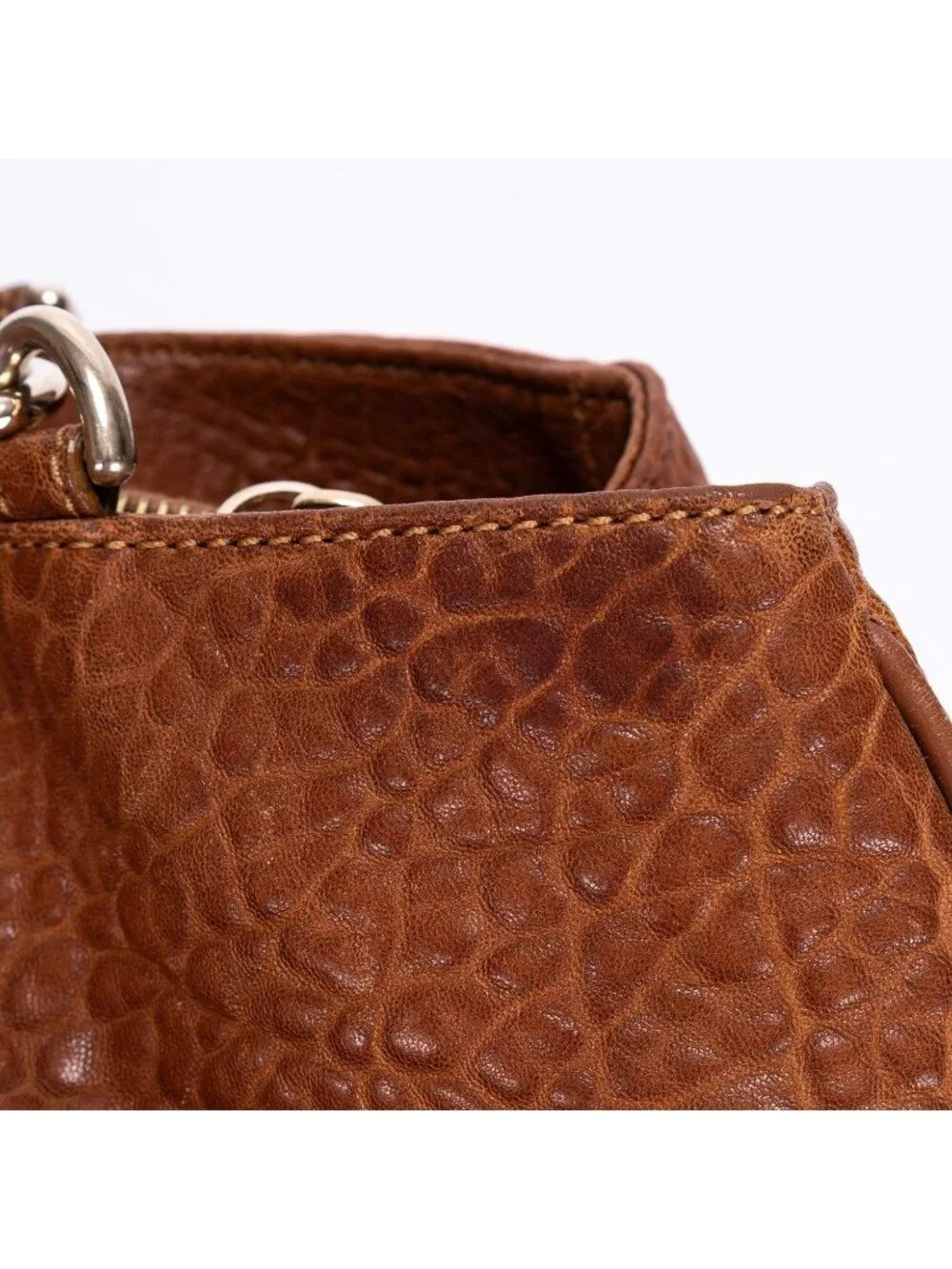 Fendi Small Hobo Tan Textured Leather